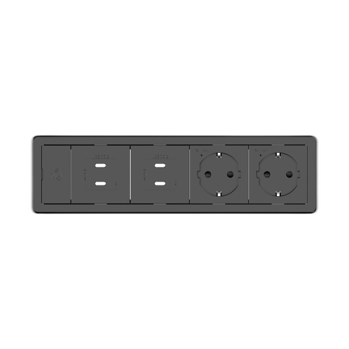 KRAMER 4 Module Rectangle Baseline Table In Grommet, Black
