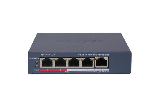 HIK Switch 4 Puertos No Amd. POE+ 10/100 Mbps 45W 300mt Smar