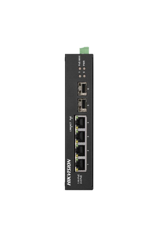 HIK Switch Industrial 4P POE+ 2SFP 65W 300mt No Adm.