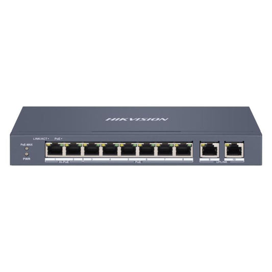 HIK Switch 8 Puertos 2 HiPOE + 2 x 10/100 Mbps 45W