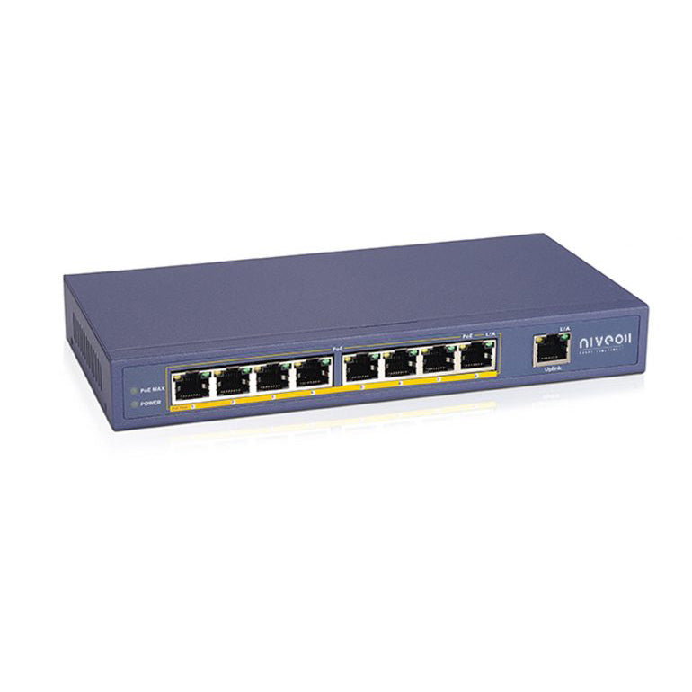 Niveo 8 Port Gigabit Poe+ Switch With 2 Gigabit Uplink Ports
