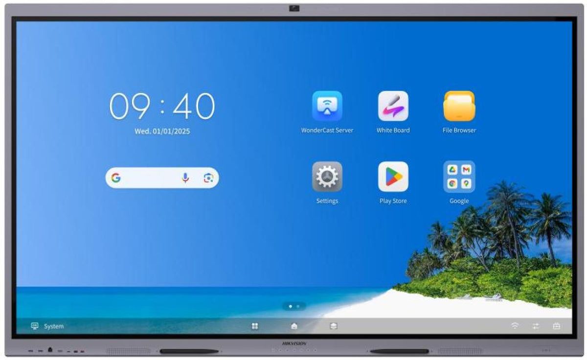 HIK Pantalla Int 75in 4K Cam Mic Android 14 Wifi EDLA Per