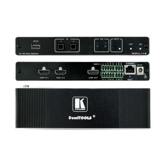 Kramer 2x1 4K HDR HDMI Intelligent Auto Switcher