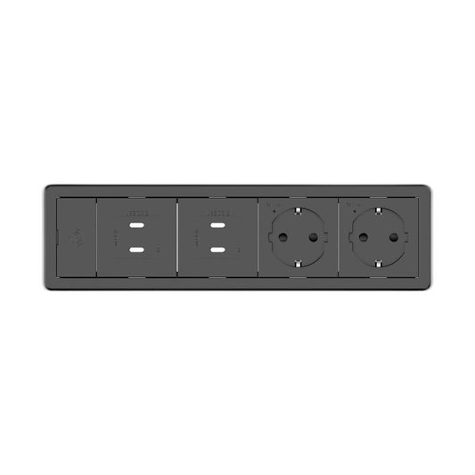 KRAMER 4 Module Rectangle Baseline Table In Grommet, Black